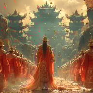 an example of an image generated in MidJourney using the prompt with the --sref 1958039741, ranked 12th among the user favorites on this website.