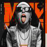 an example of an Street art style image generated in MidJourney using the prompt with the --sref 1995773328, ranked 14th among the user favorites on this website.