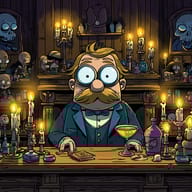 an example of an Cartoon style image generated in MidJourney using the prompt with the --sref 2055462319, ranked 7th among the user favorites on this website.