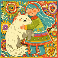 an example of an Children's book style image generated in MidJourney using the prompt with the --sref 2059720422, ranked 11th among the user favorites on this website.