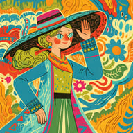 an example of an Children's book style image generated in MidJourney using the prompt with the --sref 2059720422, ranked 11th among the user favorites on this website.