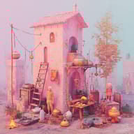 an example of an Golden style image generated in MidJourney using the prompt with the --sref 2096176559, ranked 8th among the user favorites on this website.
