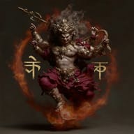 an example of an Dark fantasy style image generated in MidJourney using the prompt with the --sref 2132028756, ranked 10th among the user favorites on this website.