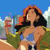 an example of an Anime style image generated in MidJourney using the prompt with the --sref 2177124457, ranked 20th among the user favorites on this website.