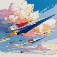 an example of an image generated in MidJourney using the prompt with the --sref 2214778385, ranked 6th among the user favorites on this website.