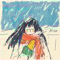 an example of an image generated in MidJourney using the prompt with the --sref 2252558232, ranked 3th among the user favorites on this website.