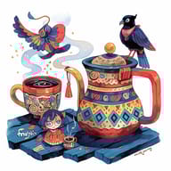 an example of an Cute style image generated in MidJourney using the prompt with the --sref 2366508726, ranked 11th among the user favorites on this website.