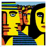 an example of an Yellow style image generated in MidJourney using the prompt with the --sref 2427121643, ranked 3th among the user favorites on this website.