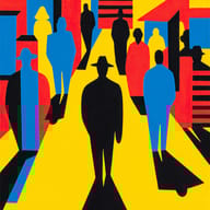 an example of an Yellow style image generated in MidJourney using the prompt with the --sref 2427121643, ranked 3th among the user favorites on this website.