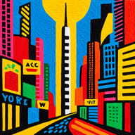 an example of an Yellow style image generated in MidJourney using the prompt with the --sref 2427121643, ranked 3th among the user favorites on this website.
