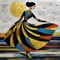 an example of an Golden style image generated in MidJourney using the prompt with the --sref 2427137601, ranked 14th among the user favorites on this website.