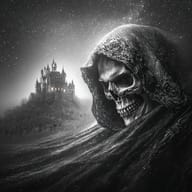 an example of an Dark fantasy style image generated in MidJourney using the prompt with the --sref 2474411053, ranked 17th among the user favorites on this website.