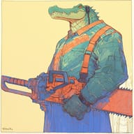 an example of an image generated in MidJourney using the prompt with the --sref 2474514122, ranked 4th among the user favorites on this website.