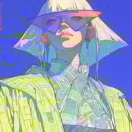 an example of an image generated in MidJourney using the prompt with the --sref 2474514122, ranked 4th among the user favorites on this website.