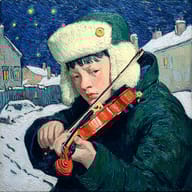 an example of an image generated in MidJourney using the prompt with the --sref 2566192150, ranked 11th among the user favorites on this website.