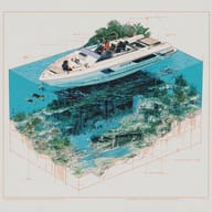 an example of an image generated in MidJourney using the prompt with the --sref 257047628, ranked 17th among the user favorites on this website.