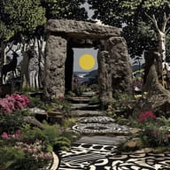 an example of an image generated in MidJourney using the prompt with the --sref 2632281502, ranked 5th among the user favorites on this website.