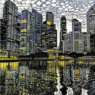 an example of an Vetor style image generated in MidJourney using the prompt with the --sref 2713582720, ranked 1th among the user favorites on this website.