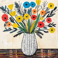 an example of an Flat vector style image generated in MidJourney using the prompt with the --sref 2757339439, ranked 10th among the user favorites on this website.