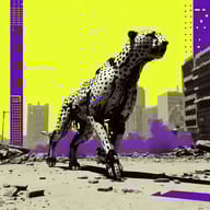 an example of an image generated in MidJourney using the prompt with the --sref 296310972, ranked 13th among the user favorites on this website.