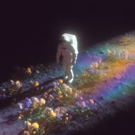 an example of an image generated in MidJourney using the prompt with the --sref 2984437321, ranked 18th among the user favorites on this website.