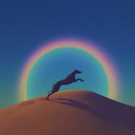 an example of an Gradient style image generated in MidJourney using the prompt with the --sref 3002874870, ranked 29th among the user favorites on this website.