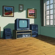 an example of an image generated in MidJourney using the prompt with the --sref 3046960196, ranked 4th among the user favorites on this website.