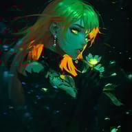 an example of an Green style image generated in MidJourney using the prompt with the --sref 306300121, ranked 12th among the user favorites on this website.