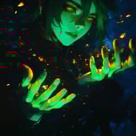 an example of an Green style image generated in MidJourney using the prompt with the --sref 306300121, ranked 12th among the user favorites on this website.