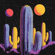 an example of an image generated in MidJourney using the prompt with the --sref 3065543664, ranked 20th among the user favorites on this website.