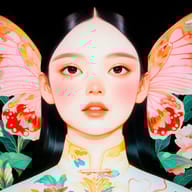 an example of an image generated in MidJourney using the prompt with the --sref 307899359, ranked 6th among the user favorites on this website.