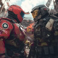 an example of an Sci fi style image generated in MidJourney using the prompt with the --sref 3141399347, ranked 20th among the user favorites on this website.