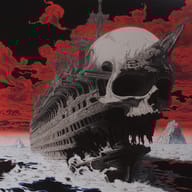 an example of an image generated in MidJourney using the prompt with the --sref 3173516249, ranked 5th among the user favorites on this website.