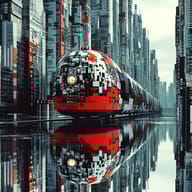 an example of an image generated in MidJourney using the prompt with the --sref 3228145583, ranked 14th among the user favorites on this website.