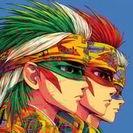 an example of an image generated in MidJourney using the prompt with the --sref 3414724151, ranked 3th among the user favorites on this website.