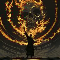 an example of an Dark fantasy style image generated in MidJourney using the prompt with the --sref 3483443016, ranked 27th among the user favorites on this website.