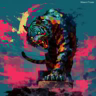 an example of an image generated in MidJourney using the prompt with the --sref 3509868031, ranked 17th among the user favorites on this website.