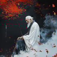 an example of an Red style image generated in MidJourney using the prompt with the --sref 3675509937, ranked 18th among the user favorites on this website.