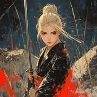 an example of an Red style image generated in MidJourney using the prompt with the --sref 3675509937, ranked 18th among the user favorites on this website.