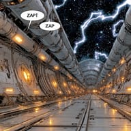 an example of an Comic book style image generated in MidJourney using the prompt with the --sref 3831910614, ranked 10th among the user favorites on this website.