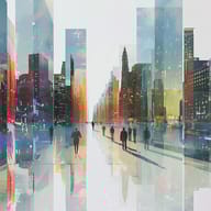 an example of an image generated in MidJourney using the prompt with the --sref 3844938906, ranked 17th among the user favorites on this website.