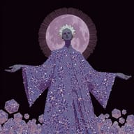 an example of an image generated in MidJourney using the prompt with the --sref 3851440758, ranked 11th among the user favorites on this website.