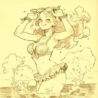 an example of an image generated in MidJourney using the prompt with the --sref 385607510, ranked 10th among the user favorites on this website.