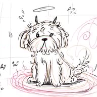 an example of an Line art style image generated in MidJourney using the prompt with the --sref 3918706962, ranked 9th among the user favorites on this website.