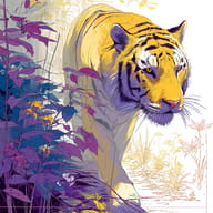 an example of an Purple style image generated in MidJourney using the prompt with the --sref 39810025, ranked 15th among the user favorites on this website.