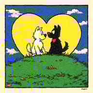 an example of an image generated in MidJourney using the prompt with the --sref 4034808438, ranked 27th among the user favorites on this website.