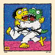 an example of an image generated in MidJourney using the prompt with the --sref 4034808438, ranked 27th among the user favorites on this website.