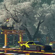 an example of an image generated in MidJourney using the prompt with the --sref 4080919500, ranked 14th among the user favorites on this website.