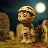 an example of an Halloween style image generated in MidJourney using the prompt with the --sref 4126229700, ranked 17th among the user favorites on this website.