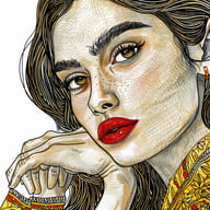 an example of an Line art style image generated in MidJourney using the prompt with the --sref 4161044296, ranked 23th among the user favorites on this website.